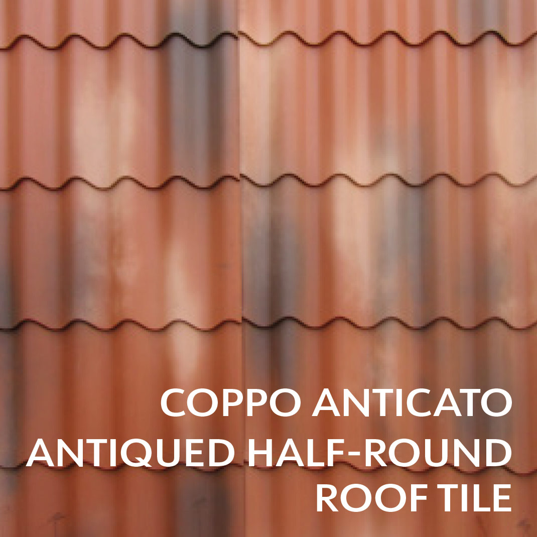 Antiqued half-round rooftile